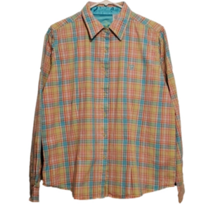 Twenty X Women's Tailored Fit Plaid Button Down Shirt Size Large